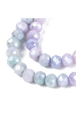 4x3mm Rondelle  Opaque Pale Blue Lilac  Lustre Mix  x105