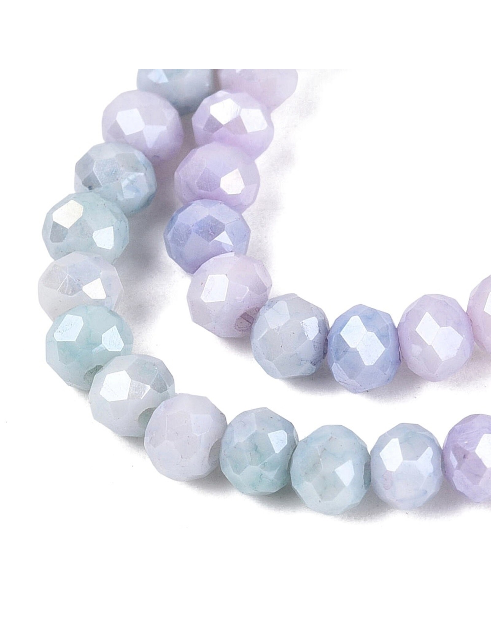 4x3mm Rondelle  Opaque Pale Blue Lilac  Lustre Mix  x105