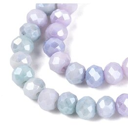 4x3mm Rondelle  Opaque Pale Blue Lilac  Lustre Mix  x105