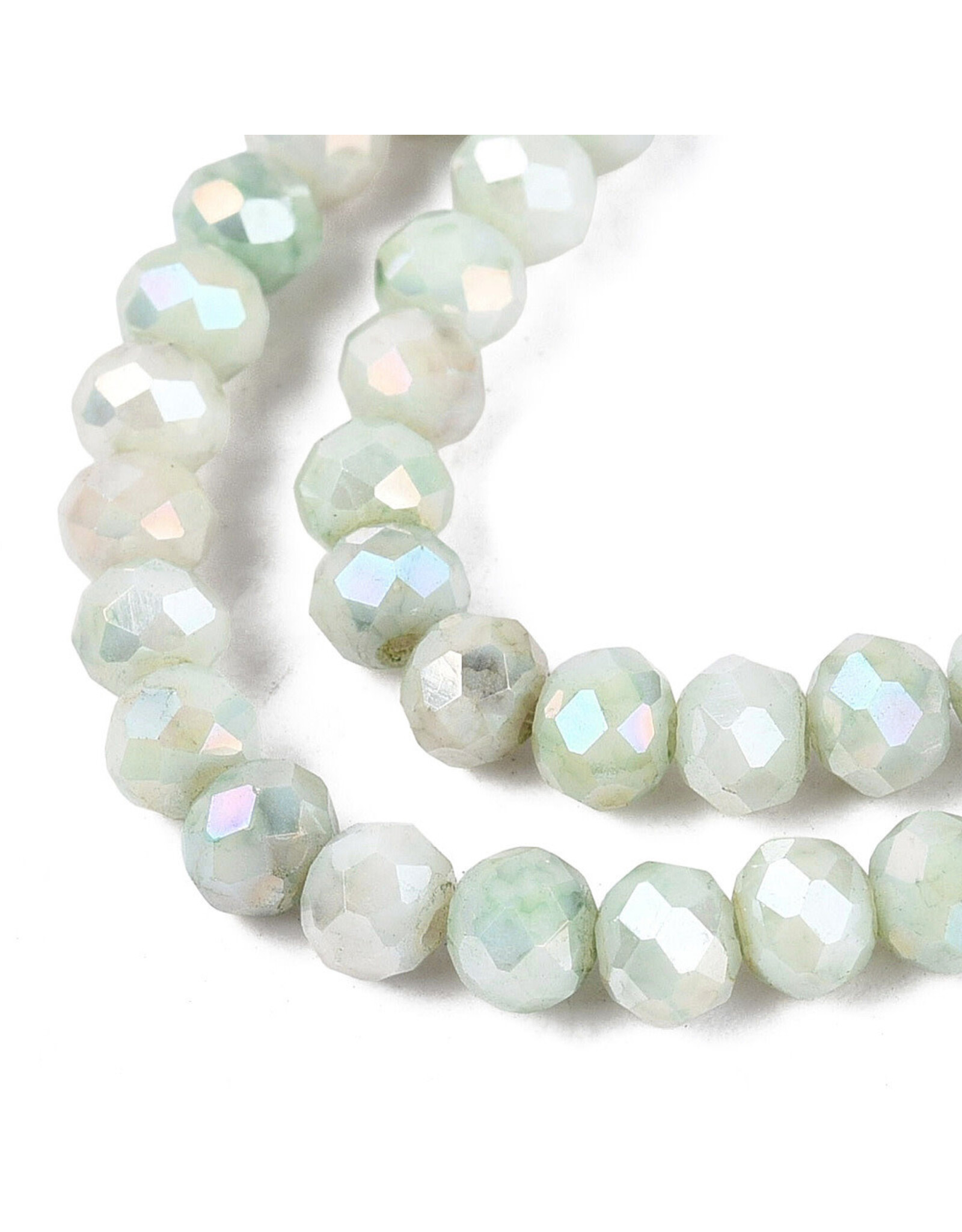 4x3mm Rondelle  Opaque Green  Lustre Mix  x105
