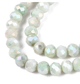 4x3mm Rondelle  Opaque Green  Lustre Mix  x105