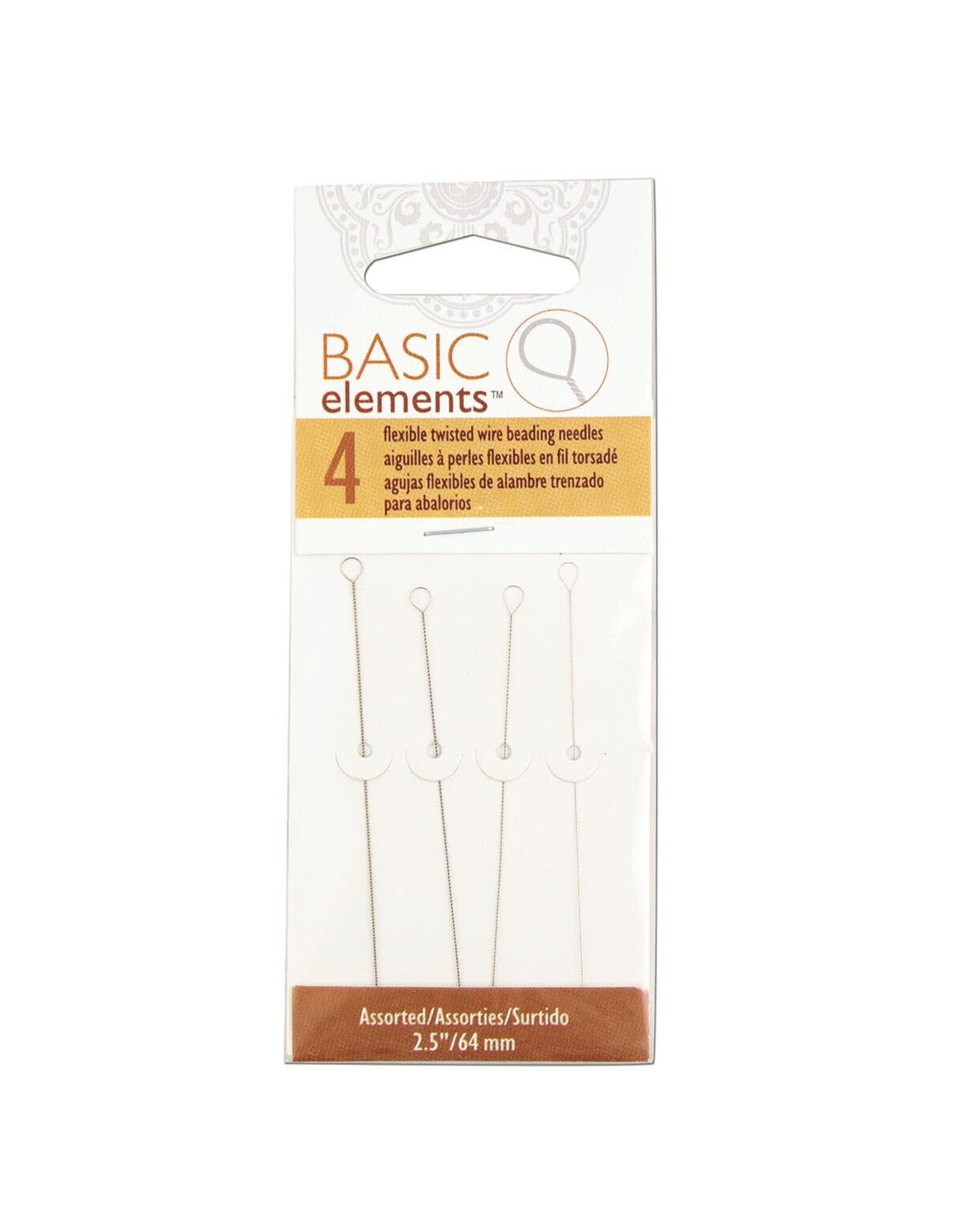 Twisted Beading Needle  Assorted Sizes x4