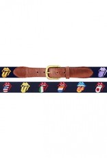 Smathers and Branson Rolling Stones Multi Lick Needlepoint Belt