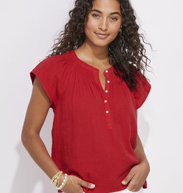 Vineyard Vines Gauze Flutter Sleeve Top