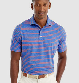 johnnie-O Men's Chicago Cubs Newton Striped Performance Polo Shirt in Royal