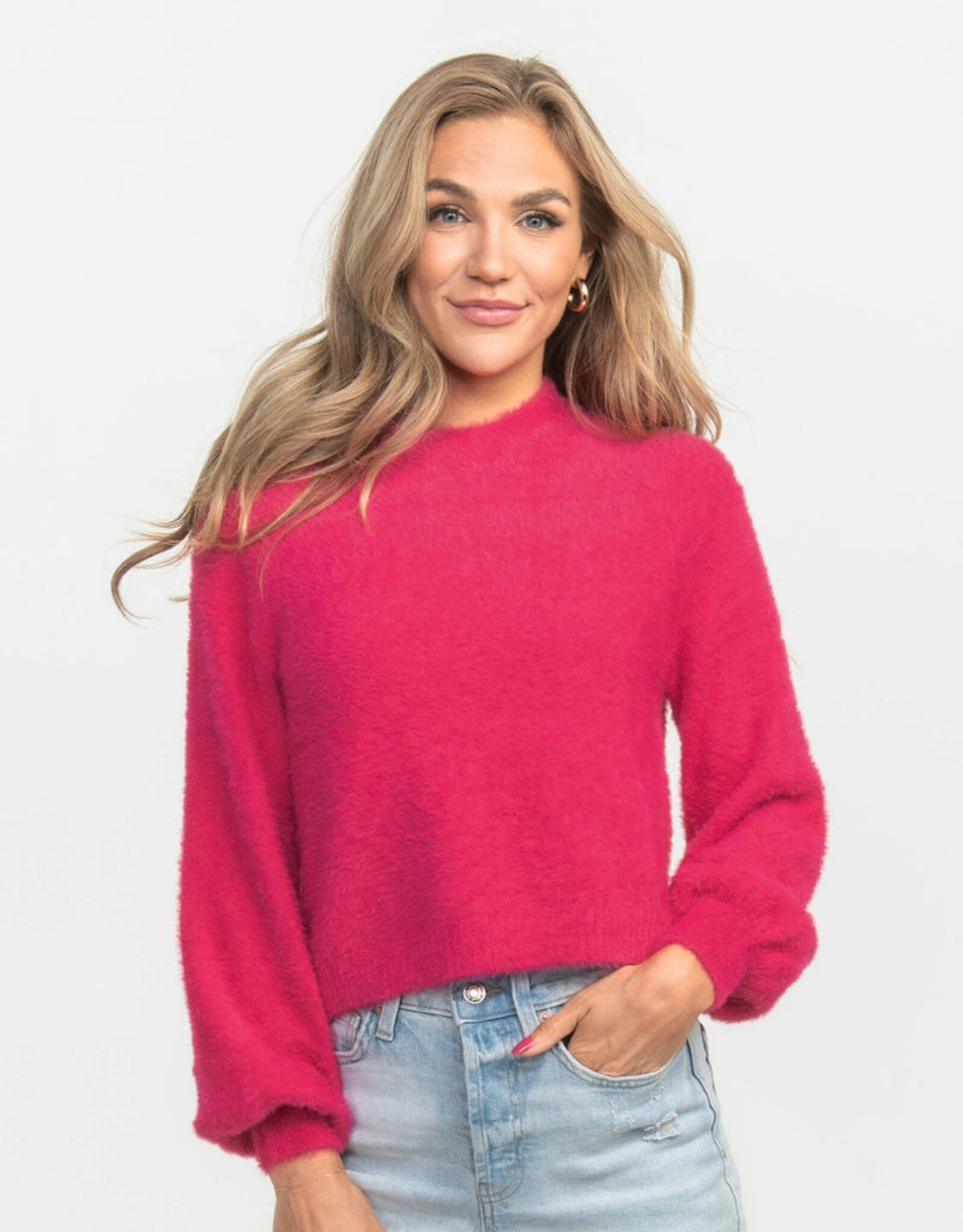 Southern Shirt Cropped Feather Sweater