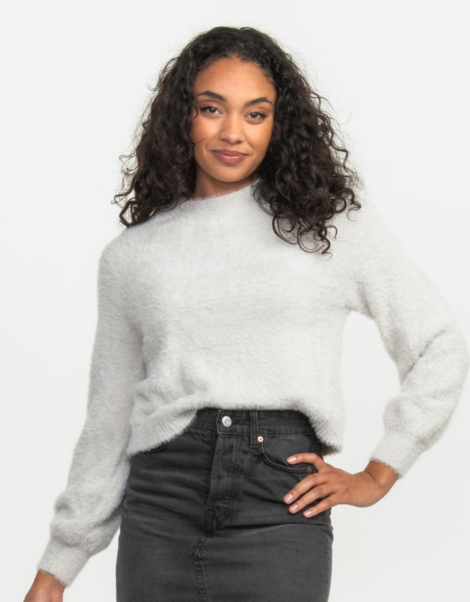 Southern Shirt Cropped Feather Sweater