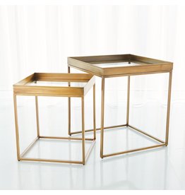 Set of 2 Perfect Nesting Tables-Antique Brass or bronze