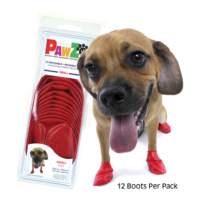 Pawz Products Pawz - Rubber Dog Boots Small Red