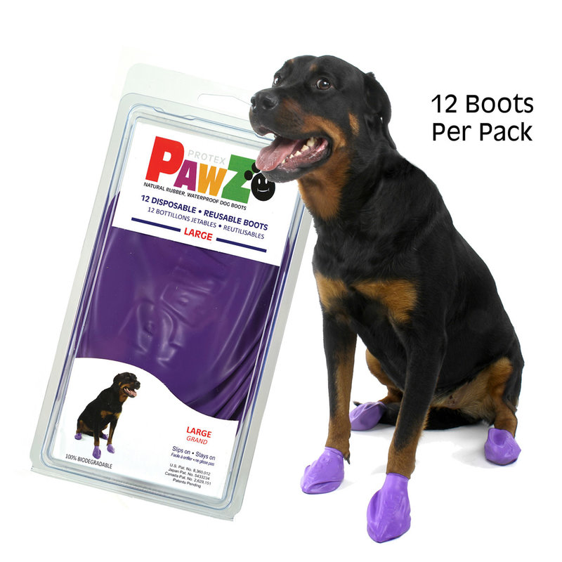 Pawz Products Pawz - Rubber Dog Boots Large Purple