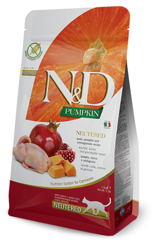 Farmina N&D Cat Dry - Pumpkin Quail & Pomegranate Neutered 3.3lbs
