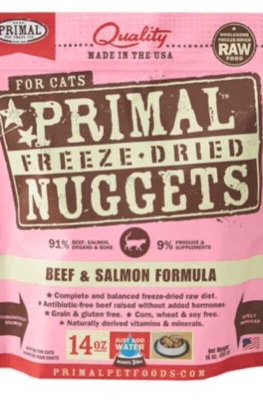 Primal Primal Cat - Freeze-Dried Nuggets Beef & Salmon 14oz