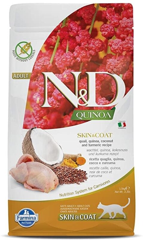 Farmina N&D Cat Dry - Quinoa Skin & Coat Quail 3.3lbs