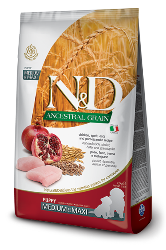 Farmina N&D Dog Dry - Ancestral Grain Chicken & Pomegranate Senior Med/Max 5.5lbs