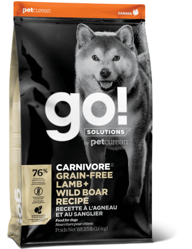 Go! Go! Dog Dry - Carnivore Grain-Free Lamb & Boar 22lbs
