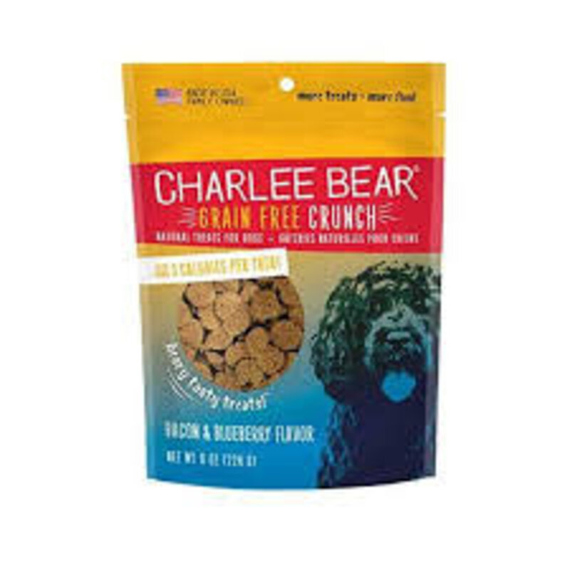 Charlee Bear Treats Charlee Bear - Grain Free CRUNCH Bacon and Blueberry 8oz