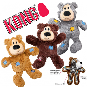 Kong KONG Wild Knots Bear Assorted Colour Medium/Large (8 inch)
