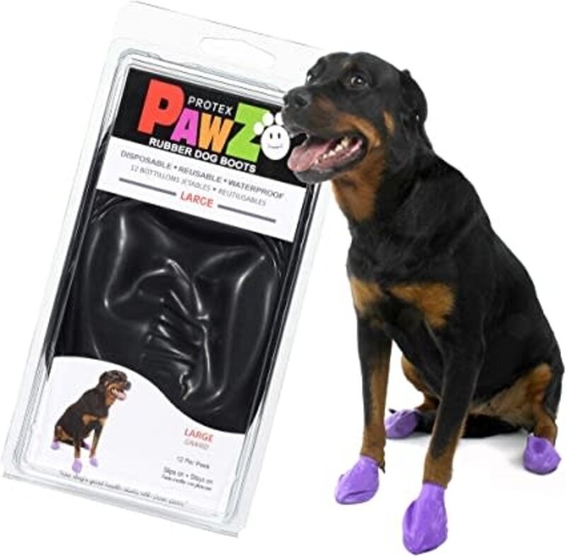 Pawz Products Pawz - Rubber Dog Boots Large Black