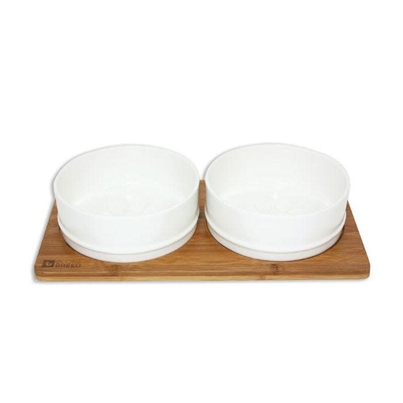 Be One Breed Be One Breed - Bamboo and Ceramic Bowls White Small