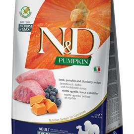Farmina N&D Dog Dry - Pumpkin Med/Max Adult Lamb & Blueberry 26.4lbs