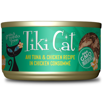 Tiki Cat Tiki Cat Cat Wet - Luau Ahi Tuna & Chicken in Chicken Consomme 2.8oz