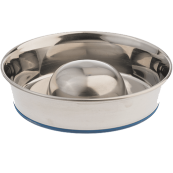 OurPets OurPets Stainless Steel Slow Feed Bowl - Dishwasher Safe, Holds 8 Cups of Kibble