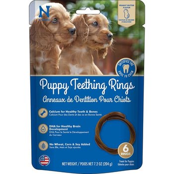 N-BONE NPIC Dog Treat - Puppy Teething Rings Peanut Butter (6 pc) 7.2oz