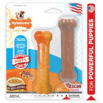 Nylabone Nylabone Puppy Teething 2-Pack (Beef and Bacon Flavours)