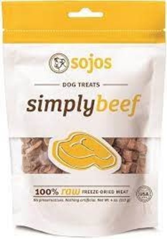 Sojos Sojos Dog Freeze-Dried Pure Beef  Treats 4oz