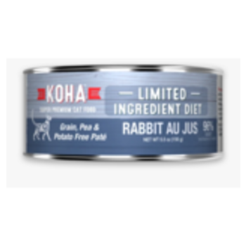 Koha Koha Cat Wet - Limited Ingredient 95% Rabbit Au Jus Pate 3oz