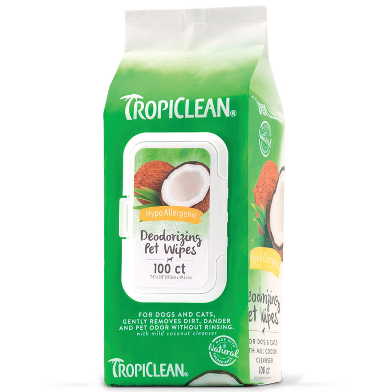 Tropiclean Tropiclean - Hypo-Allergenic Fragrance-Free Wipes (100 pc)