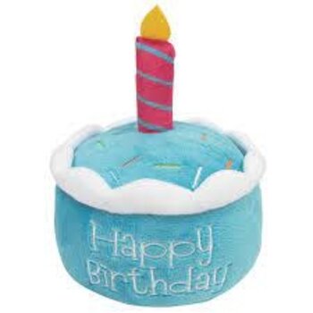 foufit FouFit Dog Toy - Plush Birthday Cake Toy (Blue)