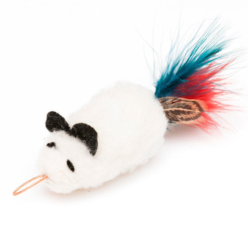 Go Cat Da Wooly Feather Mouse