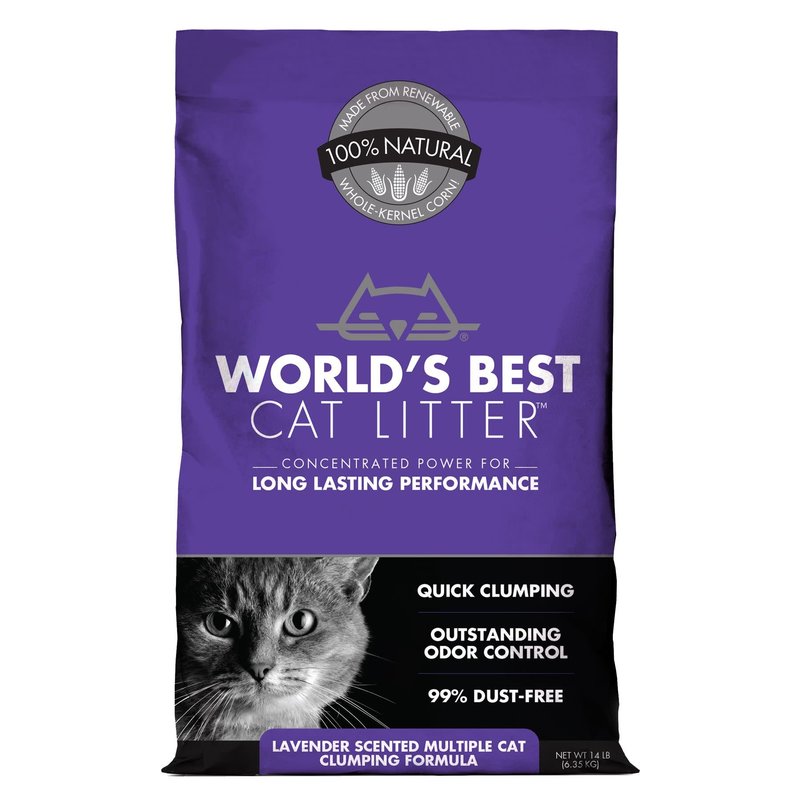 World's Best World's Best Cat Litter - Quick-Clumpking Cat Litter Lavender Scented (Purple) 28lbs