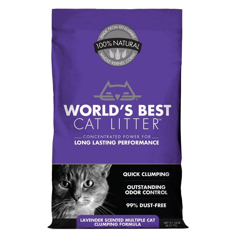 World's Best World's Best Cat Litter - Quick-Clumping Cat Litter Lavender Scented (Purple) 7lbs
