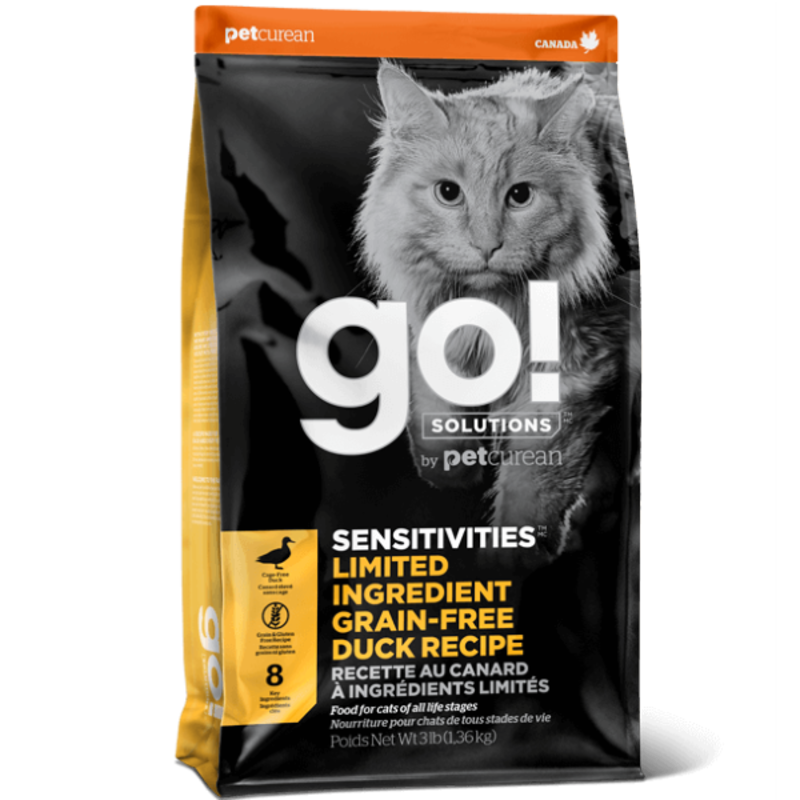 Go! Go! Solutions Cat Dry - Sensitivities Limited Ingredient Grain-Free Duck 8lbs