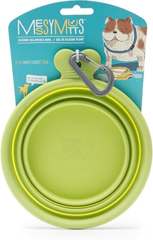 Messy Mutts Messy Mutts - Silicone Collapsible Bowl Medium Green