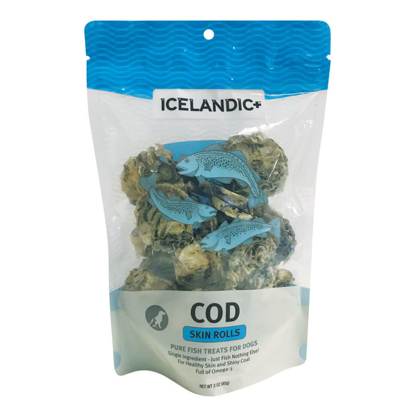 Icelandic + Icelandic+ Dog - Cod Skin Rolls 3 oz