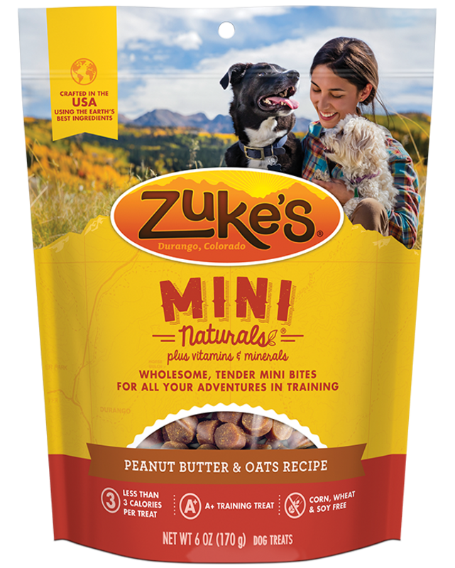 Zukes Zuke's Dog Treats - Mini Naturals Peanut Butter & Oats 16oz