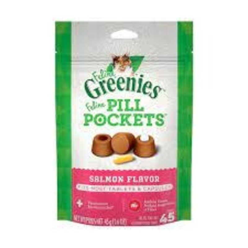 Greenies Feline Greenies Cat - Pill Pockets Salmon 1.6oz (45pc)