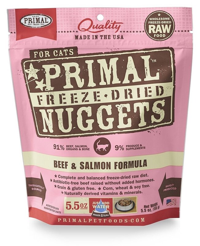 Primal Primal Cat - Freeze-Dried Nuggets Beef & Salmon 5.5oz