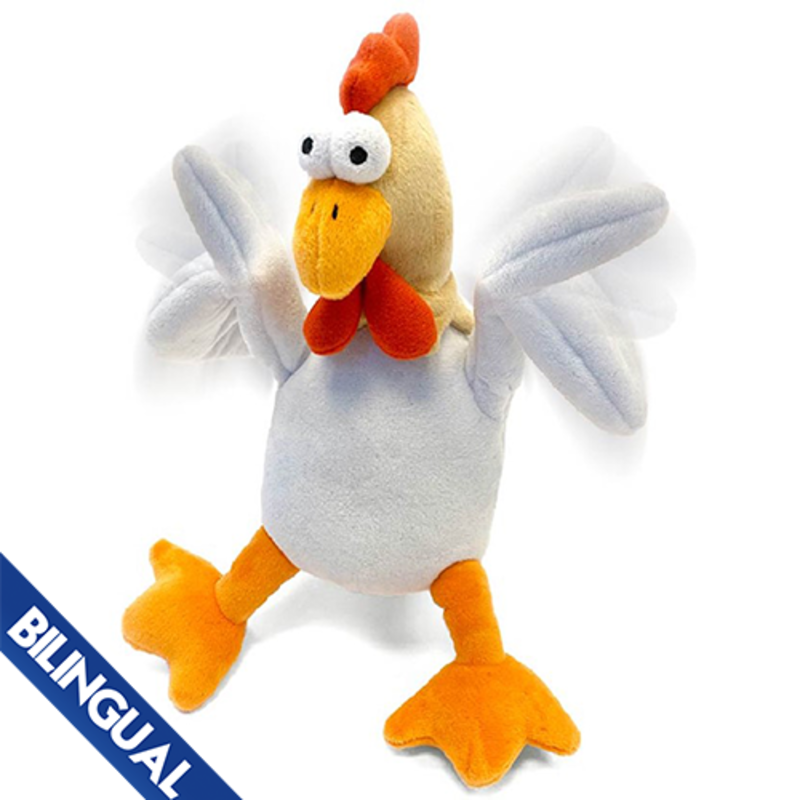 go dog GoDog® Action Plush™ White Chicken with Chew Guard Technology™ Animated Squeaker Dog Toy