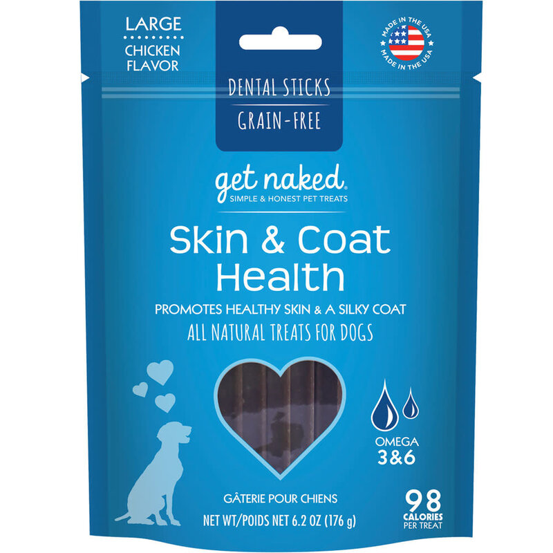 Get Naked Get Naked Skin & Coat Health Large Dental Sticks Chicken 6.2oz