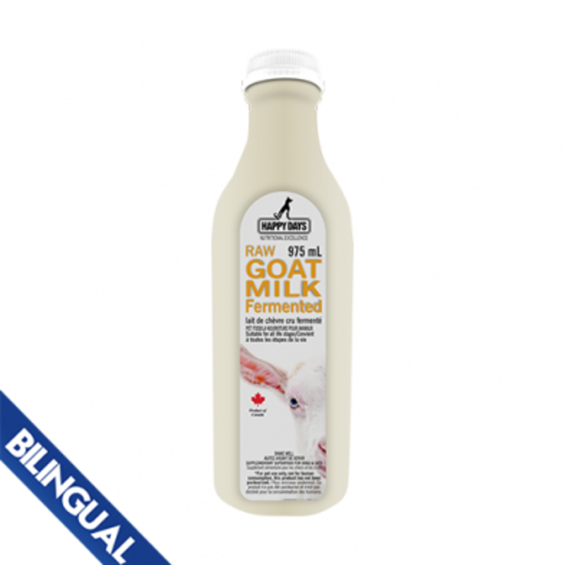 Happy Days Dairy Happy Days - Raw Fermented Goat Milk 975mL Frozen for Dogs & Cats