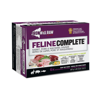 Iron Will Iron Will Raw - Feline Complete Rabbit, Pork & Mackerel Dinner 3lbs