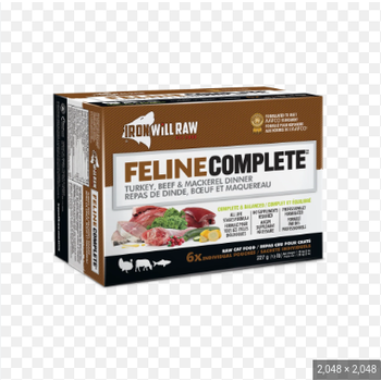 Iron Will Iron Will Raw - Feline Complete Turkey, Beef & Mackerel Dinner 3lbs