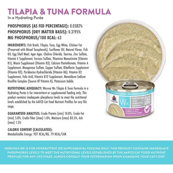 Weruva Weruva Cat Wet - Wx Phosphorus Focused Tilapia & Tuna in Puree 3oz