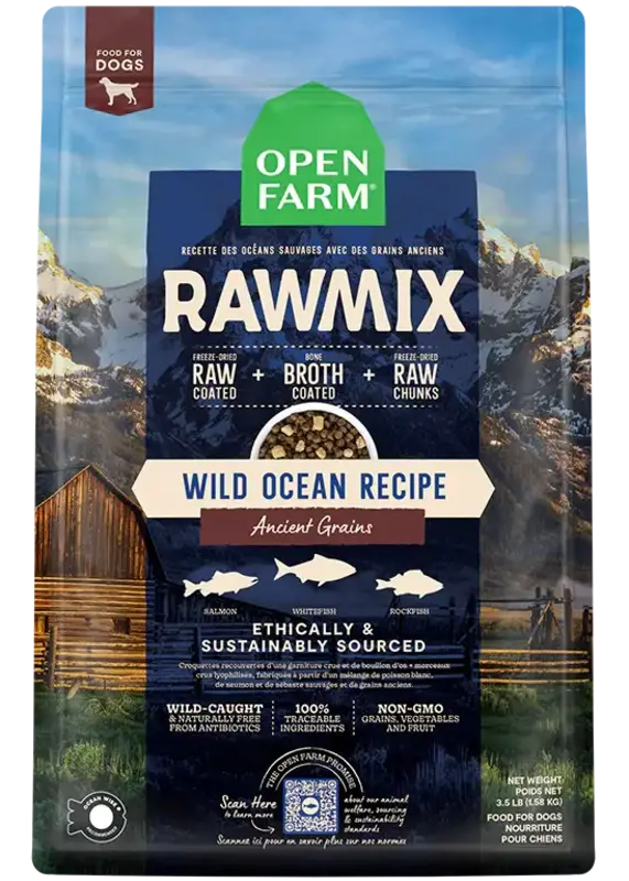 Open Farm Open Farm Dog Dry - Raw Mix Ancient Grains Wild Ocean Recipe 20lbs