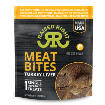 Rasied Right Meat Bites Turkey Liver 5oz (142g)