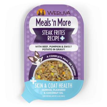 Weruva Weruva Dog Wet -  Meals 'n More Skin & Coat Health Steak Frites Recipe+ 3.5oz